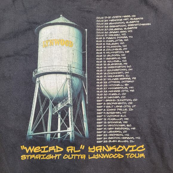 Vintage 2007 Weird Al Yankovic Straight Outta Lynwood Tour T-Shirt Mens Small - Picture 6 of 11